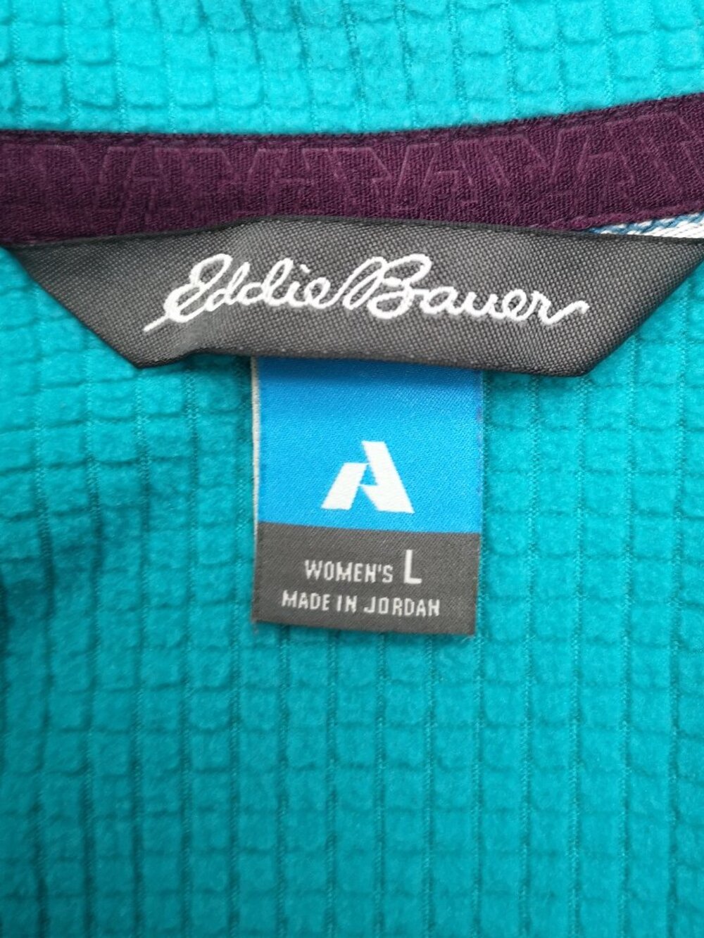 Eddie Bauer Assent Ladies Size Large Teal w/ Navy Fleece Lined Free Heat Polo - Picture 3 of 15